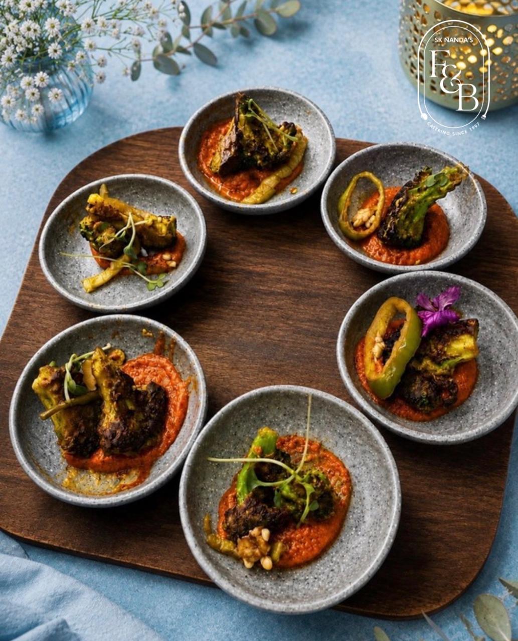 Chargrilled Broccoli Amuse-Bouche at SK Nanda F&B