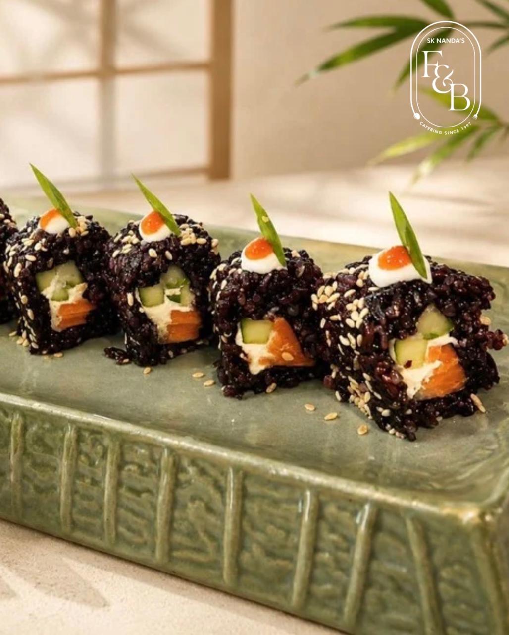 Black Rice Uramaki Sushi Rolls at SK Nanda F&B