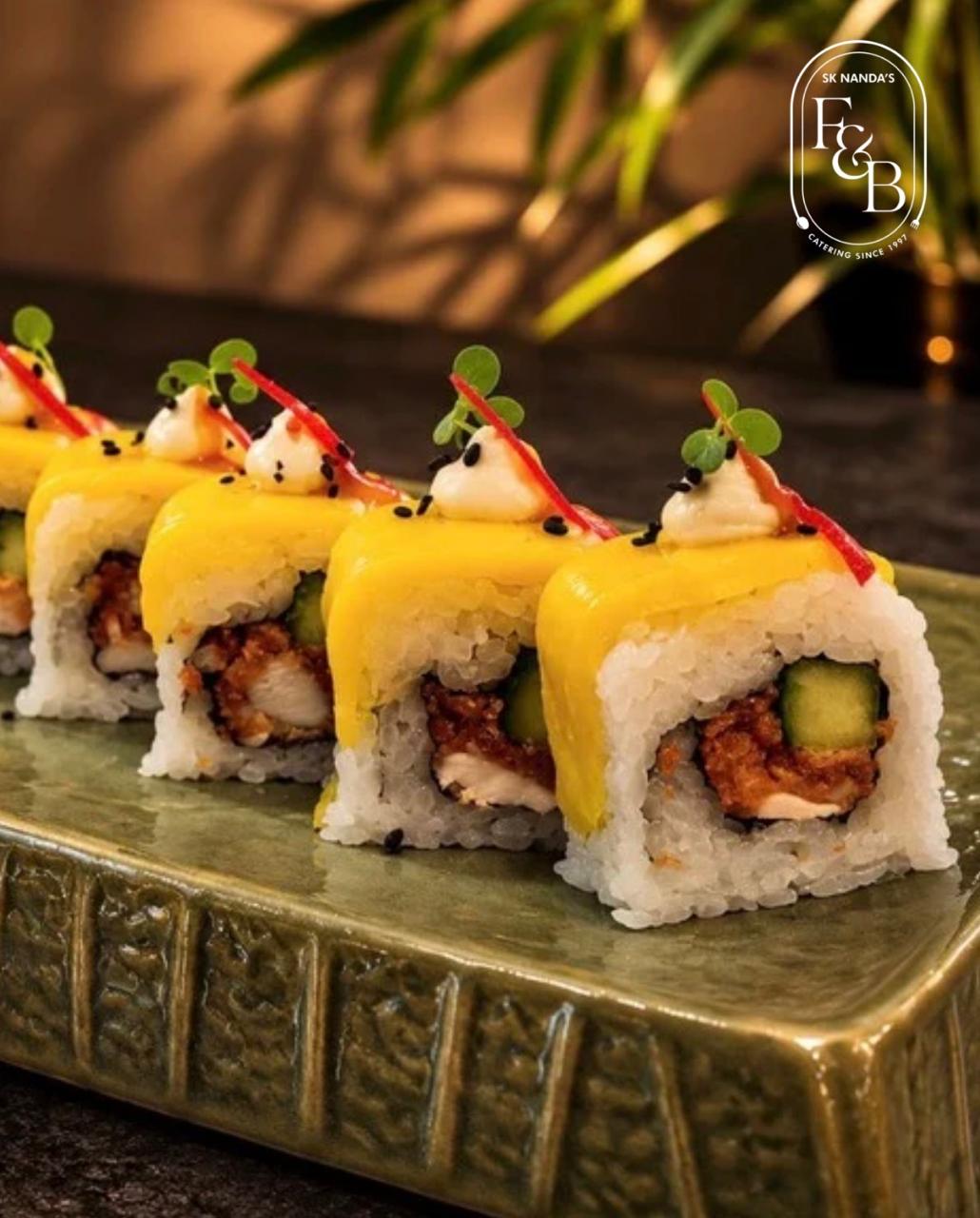 Mango Tempura Crunch Sushi Rolls at SK Nanda F&B
