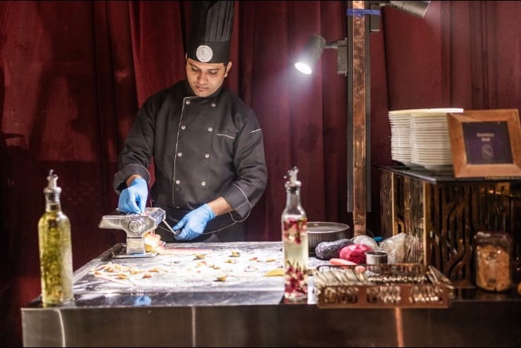 Artisanal Live Pasta Craft Station at a recent SK Nanda event
